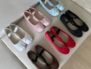 내돈내산 양가죽 셔링 리본 플랫 BEST 제품